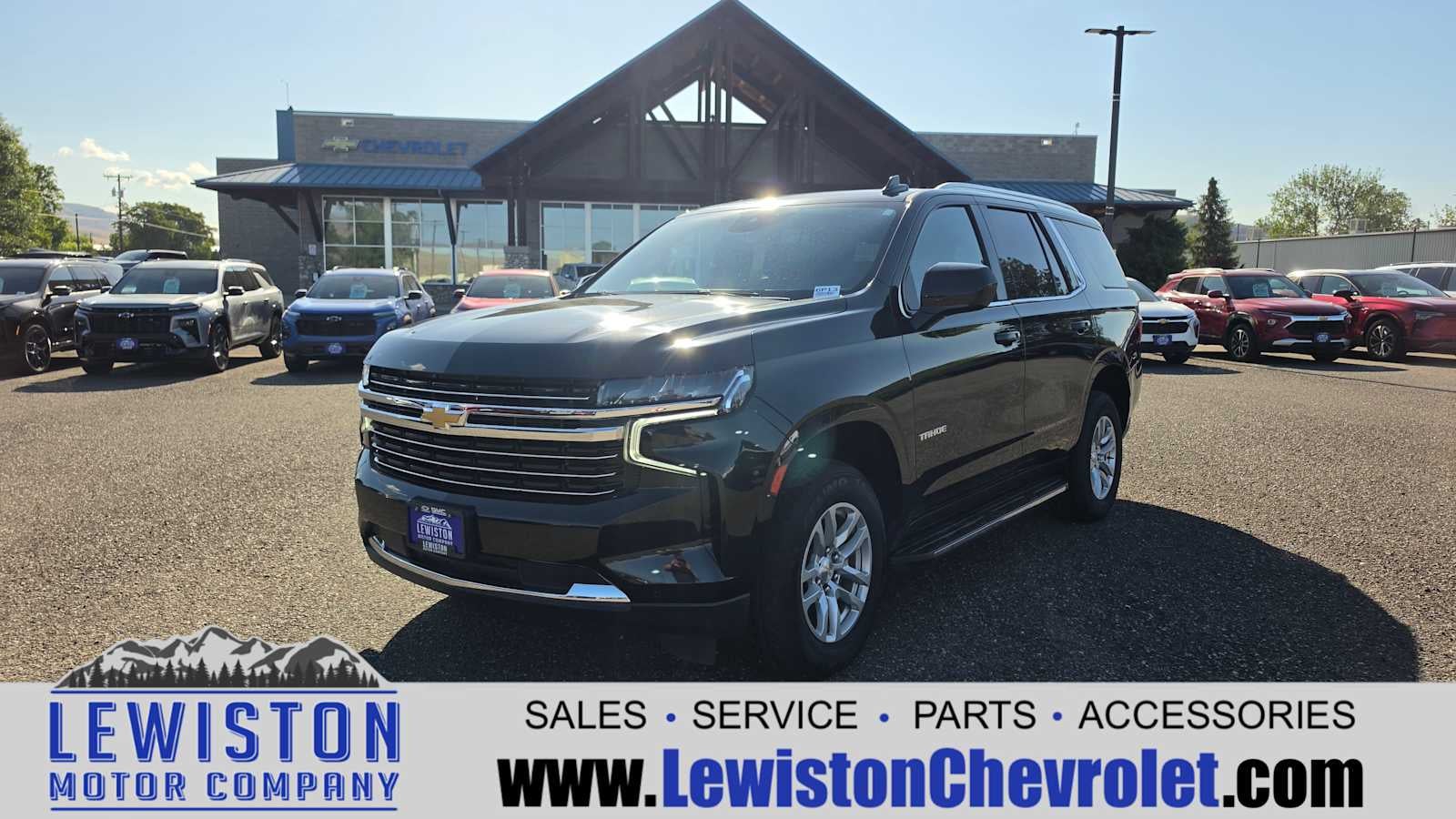 2024 Chevrolet Tahoe LT in Black — front three-quarter view