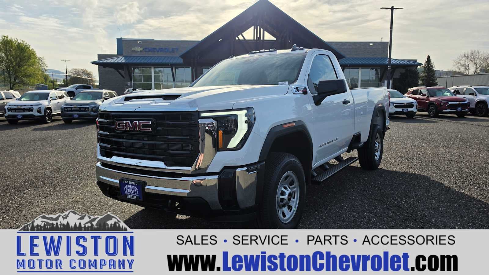 2026 GMC Sierra 3500 HD Pro in Summit White — front three-quarter view