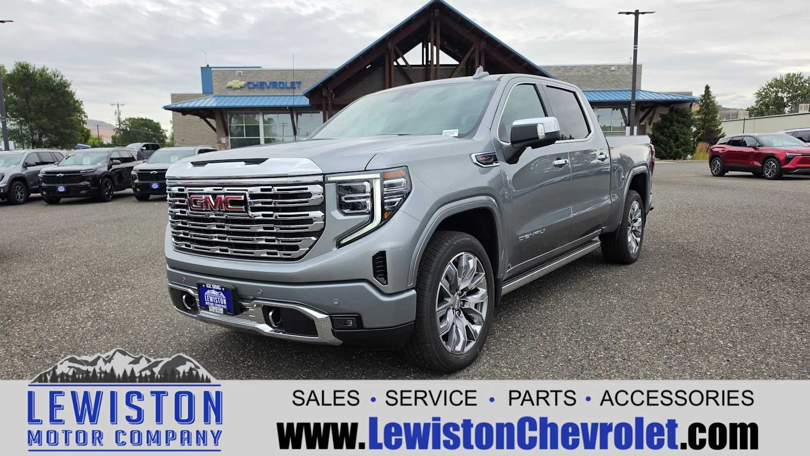 2026 GMC Sierra 1500 Denali in Sterling Metallic — front three-quarter view