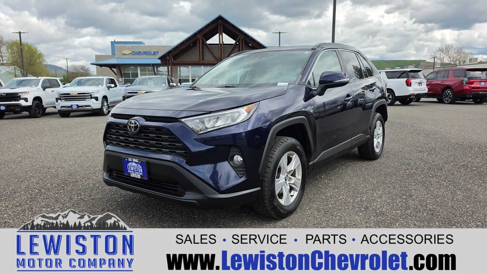 2021 Toyota RAV4 XLE in Blue — front three-quarter view