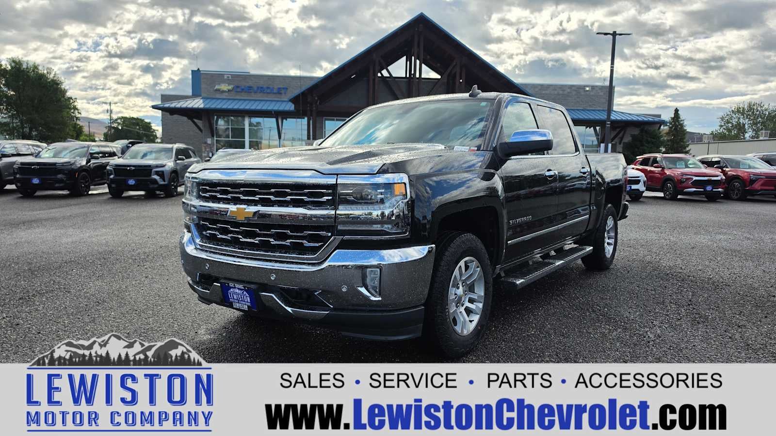 2018 Chevrolet Silverado 1500 LTZ in Black — front three-quarter view