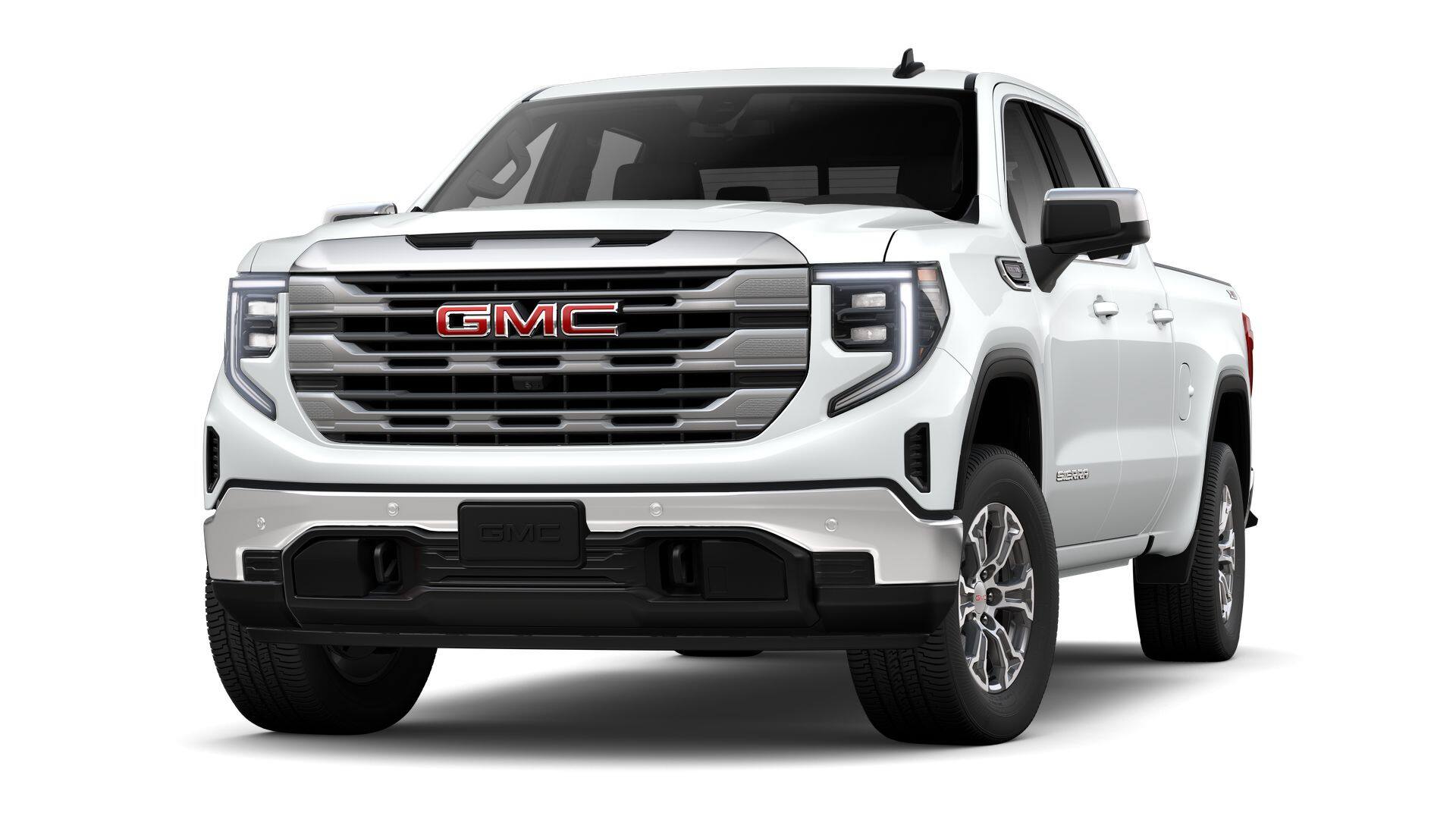 2026 GMC Sierra 1500 SLE in Summit White — front three-quarter view
